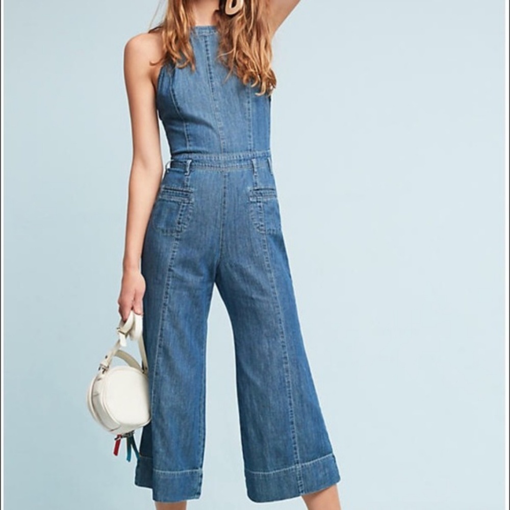 Anthropologie denim jumpsuit